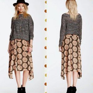 Free People Skirt Asymmetrical Shark Bite Knit with Spandex - Size M